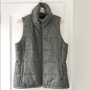 Tweed fleece lined puffer vest